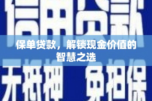 玉州保单贷款，解锁现金价值的智慧之选