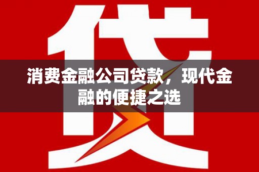 玉州消费金融公司贷款，现代金融的便捷之选