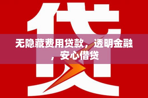 玉州无隐藏费用贷款，透明金融，安心借贷