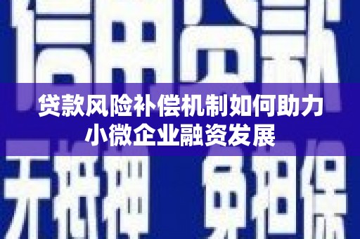 玉州贷款风险补偿机制如何助力小微企业融资发展