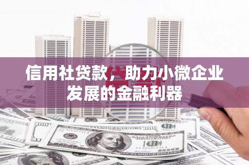 玉州信用社贷款，助力小微企业发展的金融利器
