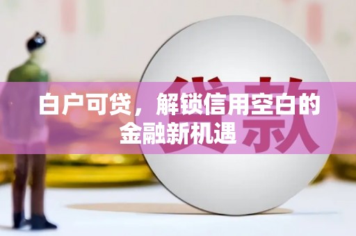玉州白户可贷，解锁信用空白的金融新机遇