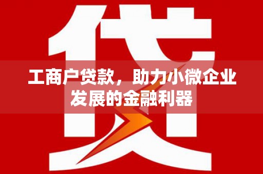 玉州工商户贷款，助力小微企业发展的金融利器