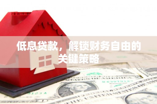 玉州低息贷款，解锁财务自由的关键策略