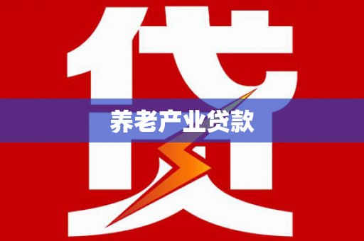 玉州养老产业贷款