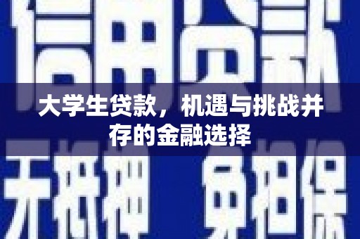玉州大学生贷款，机遇与挑战并存的金融选择